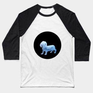 Dachshund - Ocean Blue Silhouette Baseball T-Shirt